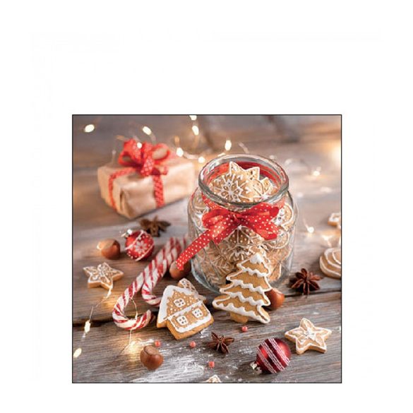 AMB.32519080 Christmas cookies jar papírszalvéta 25x25cm, 20db-os