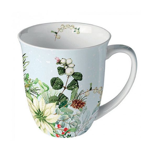 AMB.38418990 White poinsettia porcelánbögre 0,4l