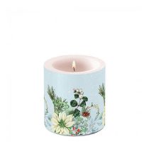   AMB.39218990 White poinsettia átvilágítós gyertya 8x7,5cm