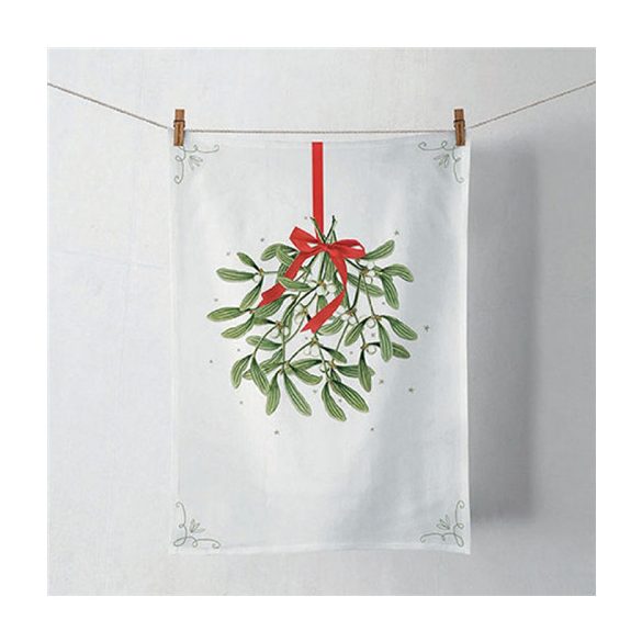 AMB.37818860 Mistletoe with bow konyharuha 50x70cm, 100% pamut