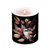   AMB.19317790 Lovely chickadee black átvilágítós gyertya 10x10cm