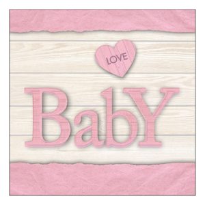 AMB.13317616 Baby Love Girl papírszalvéta 33x33cm, 20db-os