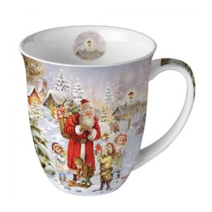 AMB.38417970 Santa bringing presents porcelánbögre 0,4l