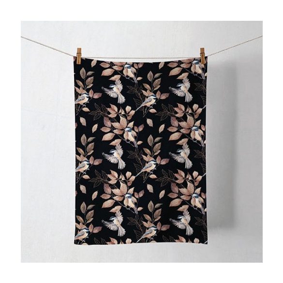 AMB.17817790 Lovely chickadee black konyharuha 50x70cm,100% pamut