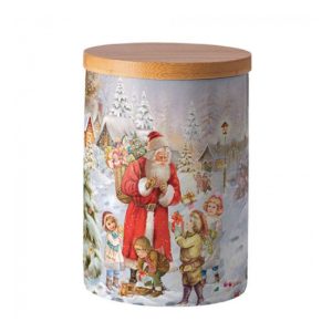 AMB.37517970 Santa bringing presents porcelán konyhai tároló 13,5x10cm