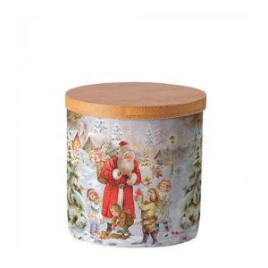 AMB.37417970 Santa bringing presents porcelán konyhai tároló 10x10cm