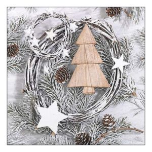 AMB.33317810 White Christmas papírszalvéta 33x33cm, 20db-os