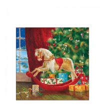   AMB.32517870 Wooden rocking horse papírszalvéta 25x25cm, 20db-os