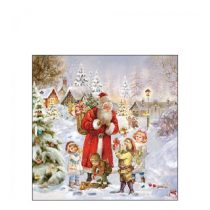   AMB.32517970 Santa bringing presents papírszalvéta 25x25cm, 20db-os