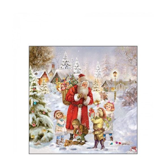 AMB.32517970 Santa bringing presents papírszalvéta 25x25cm, 20db-os