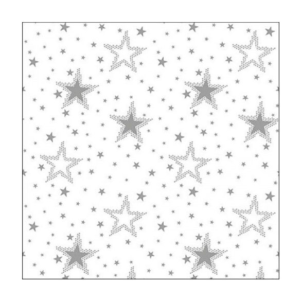 AMB.33316736 Night sky silver/white papírszalvéta 33x33cm, 20db-os