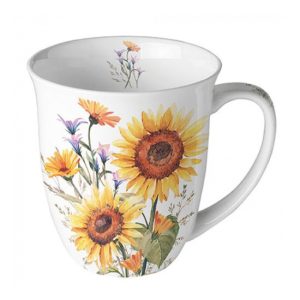 AMB.18417440 Sunflowers porcelánbögre 0,4l