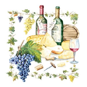 AMB.13306815 Wine and Cheese papírszalvéta 33x33cm,20db-os