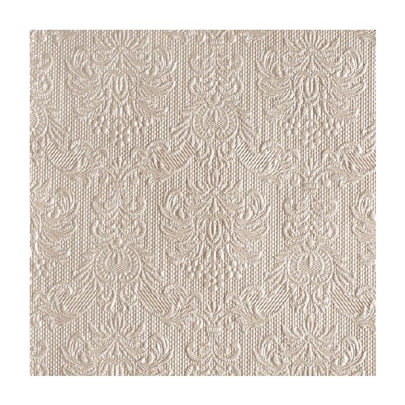 AMB.13306923 Elegance pearl taupe dombornyomott papírszalvéta 33x33cm,15db-os