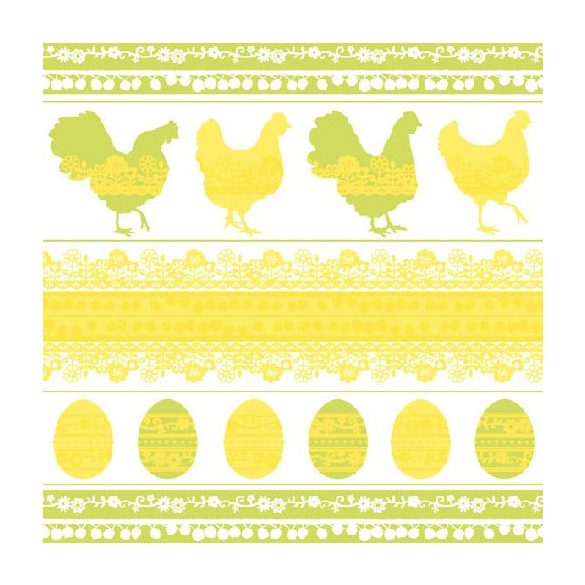 AMB.23301520 Eastern Silhoulette yellow/green papírszalvéta 33x33cm,20db-os