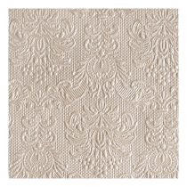   AMB.12506923 Elegance pearl taupe dombornyomott papírszalvéta 25x25cm,15db-os