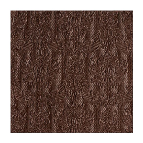 AMB.14007031 Elegance brown dombornyomott papírszalvéta 40x40cm,15db-os