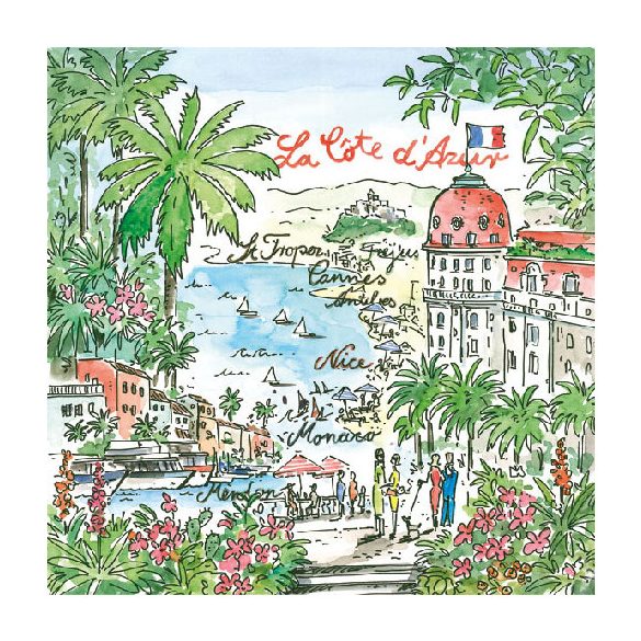 AMB.13307220 Cote d' Azur papírszalvéta 33x33cm,20db-os