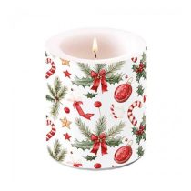   AMB.39320290 Christmas Elements átvilágítós gyertya 10x10xcm