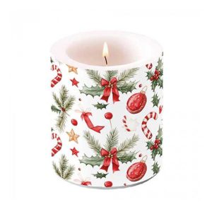 AMB.39320290 Christmas Elements átvilágítós gyertya 10x10xcm