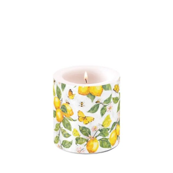 AMB.19220365 Fresh lemons white átvilágítós gyertya 8x7,5cm 