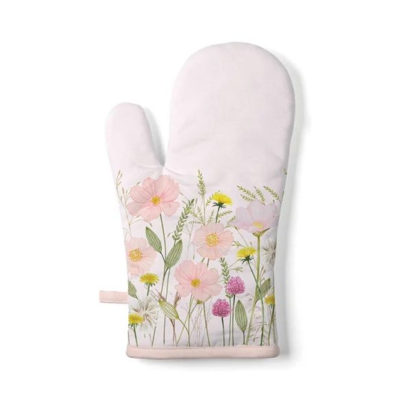 AMB.16420345 Pastel flowers pink edényfogó kesztyű 18x30cm, 100% pamut