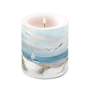 AMB.19319330 Sailing at sea  white átvilágítós gyertya 10x10cm