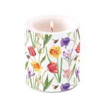   AMB.19320350 Flowers in spring átvilágítós gyertya 10x10cm