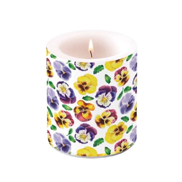 AMB.19320360 Lots of pansies átvilágítós gyertya 10x10cm