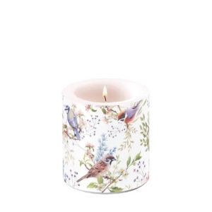 AMB.19220390 Busy birds átvilágítós gyertya 8x7,5cm 