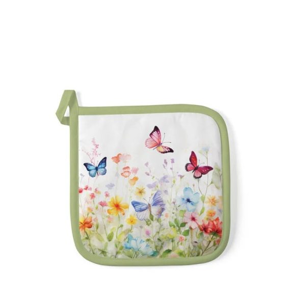 AMB.16520410 Butterflies in field white edényalátét 20x20cm,100% pamut