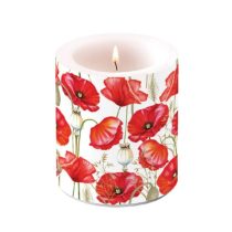   AMB.19320415 Poppy all over white átvilágítós gyertya 10x10cm