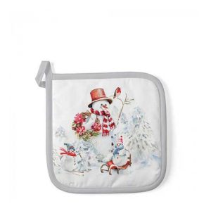 AMB.36520095 Sporty snowmen edényalátét 20x20cm, 100% pamut