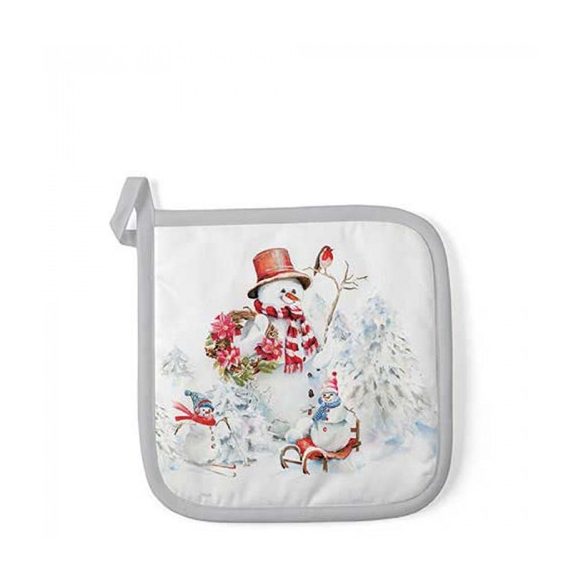 AMB.36520095 Sporty snowmen edényalátét 20x20cm, 100% pamut