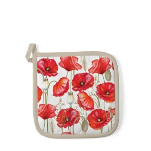 AMB.16520415 poppy all over white edényalátét 20x20cm,100% pamut