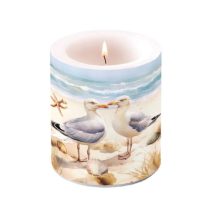 AMB.19320380 Seagulls átvilágítós gyertya 10x10cm