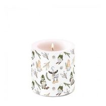   AMB.39220190 Forest gnomes white átvilágítós gyertya 8x7,5cm