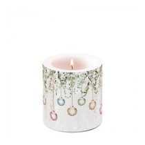   AMB.39219995 Floral Christmas grey átvilágítós gyertya 8x7,5cm