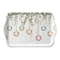   AMB.33719995 Floral Christmas grey műanyag kistálca 13x21cm