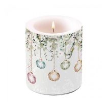   AMB.39319995 Floral Christmas grey átvilágítós gyertya 10x10xcm