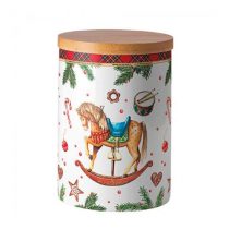   AMB.37520040 Classic rocking horse white porcelán konyhai tároló 13,5x10cm