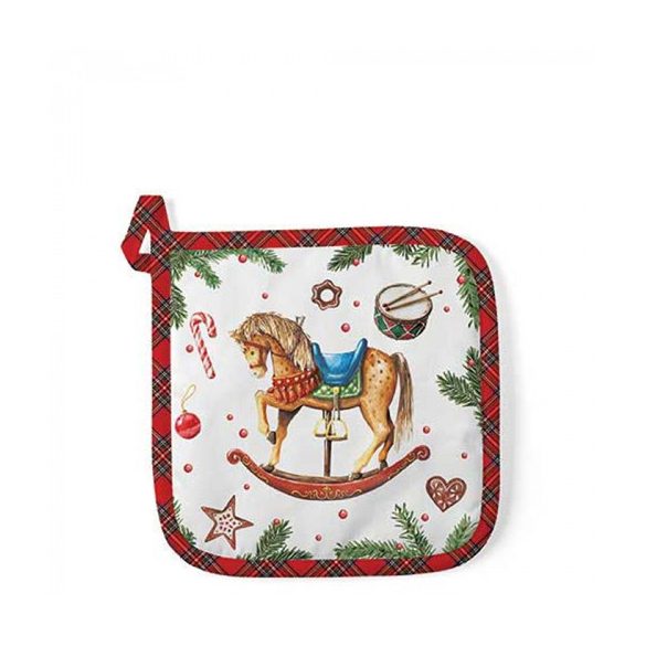 AMB.36520040 Classic rocking horse white edényalátét 20x20cm, 100% pamut