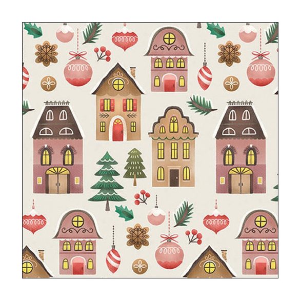 AMB.33319301 Christmas at home cream papírszalvéta 33x33cm, 20db-os