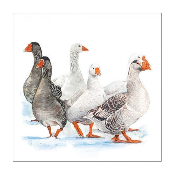 AMB.33319290 Winter geese papírszalvéta 33x33cm, 20db-os