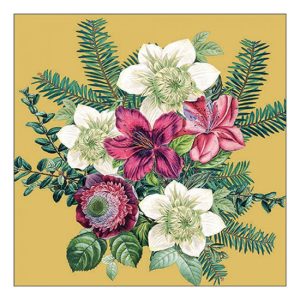 AMB.33318973 Azalea and helleborus gold papírszalvéta 33x33cm, 20db-os