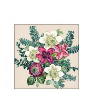 AMB.32518971 Azalea and helleborus cream papírszalvéta 25x25cm, 20db-os