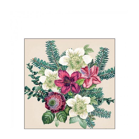 AMB.32518971 Azalea and helleborus cream papírszalvéta 25x25cm, 20db-os