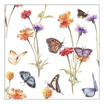   AMB.13319335 Butterfly garden white papírszalvéta 33x33cm, 20db-os