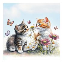   AMB.13319355 Kittens in flower field papírszalvéta 33x33cm, 20db-os