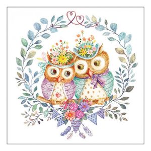 AMB.13319405 Owl couple in love papírszalvéta 33x33cm, 20db-os